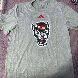 adidas Gray NC State Wolfpack Logo Tee
